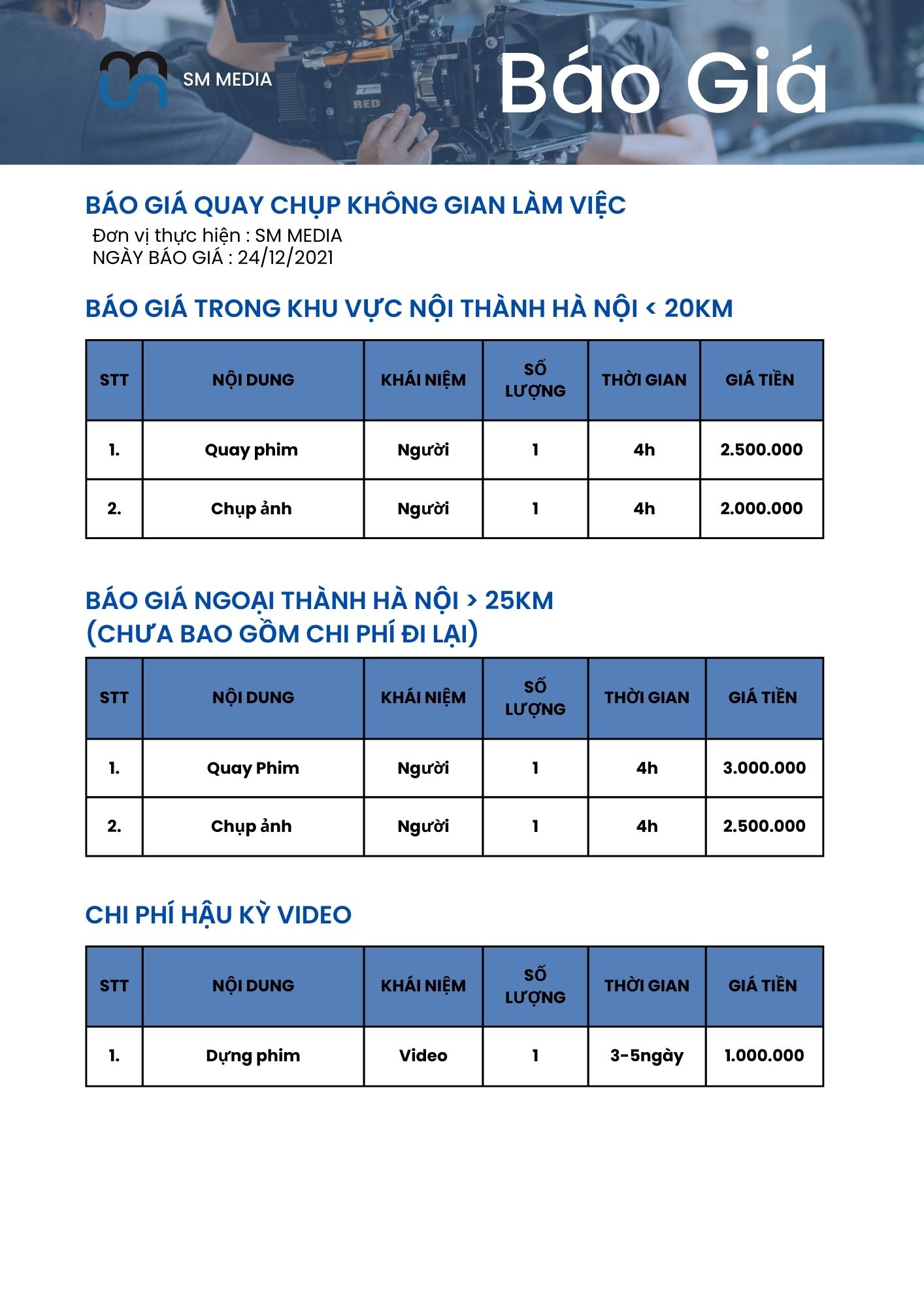 Báo Giá Qc Không Gian Làm Việc